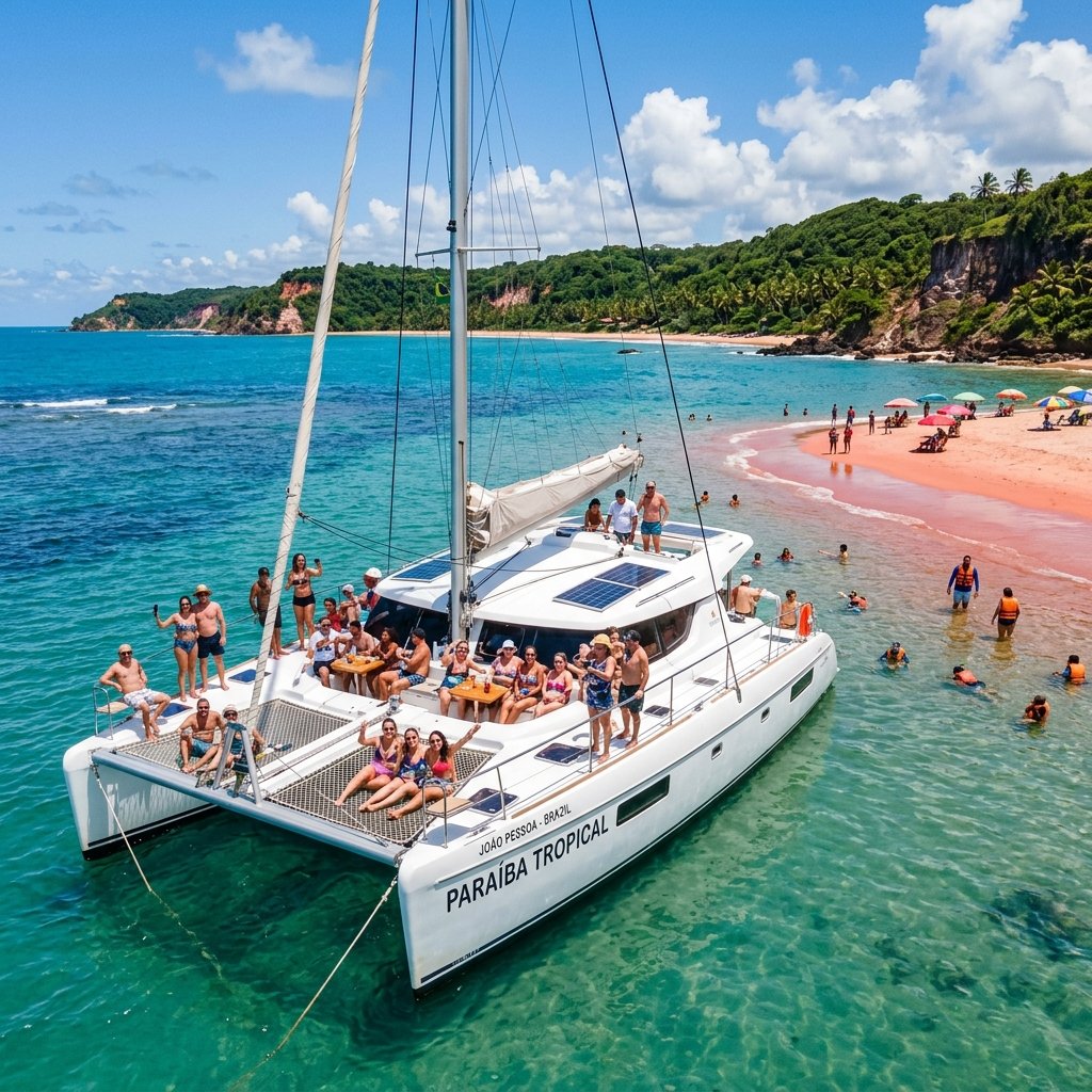Catamarã em Areia Vermelha
